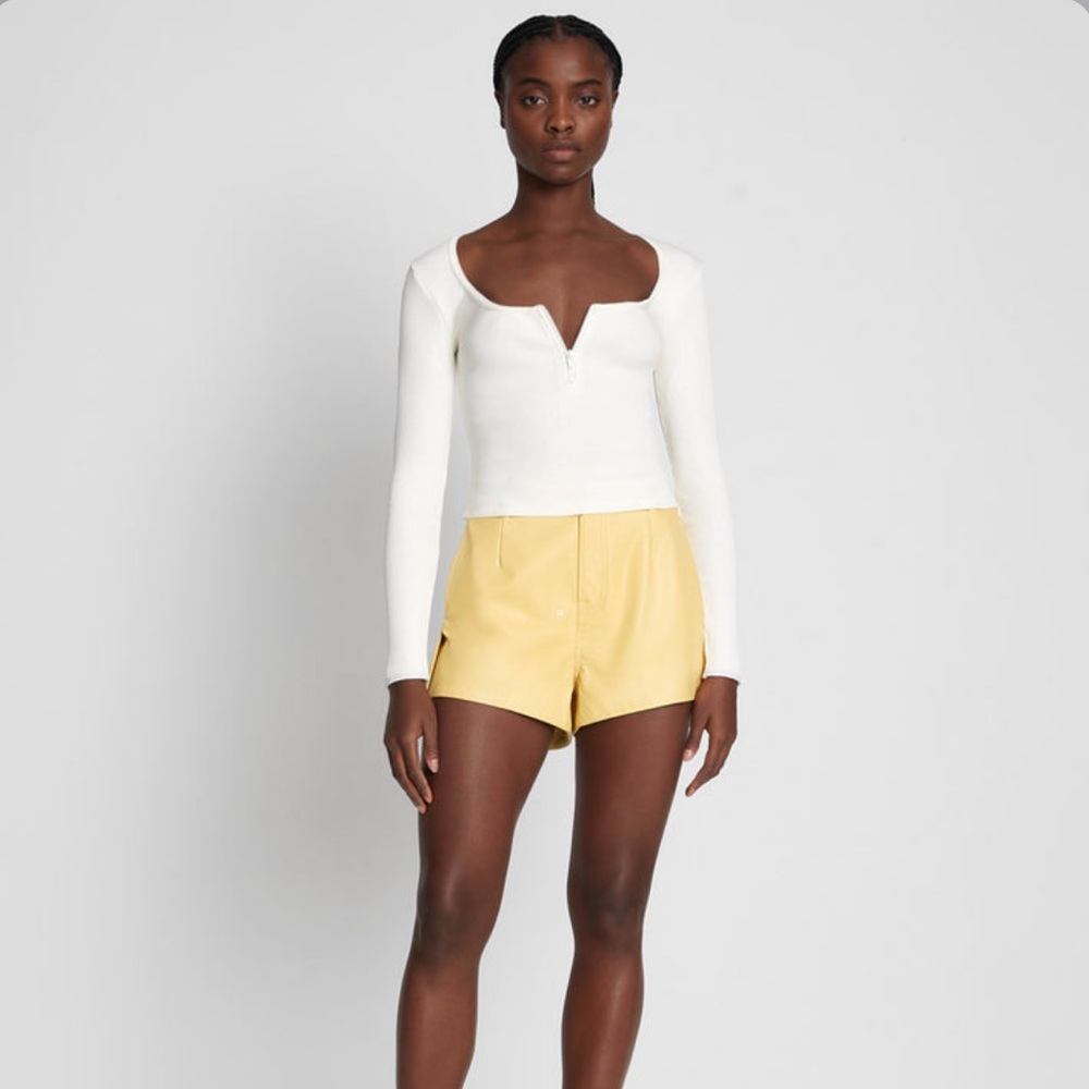 7 For All Mankind quarter zip ribbed top out of stock XS